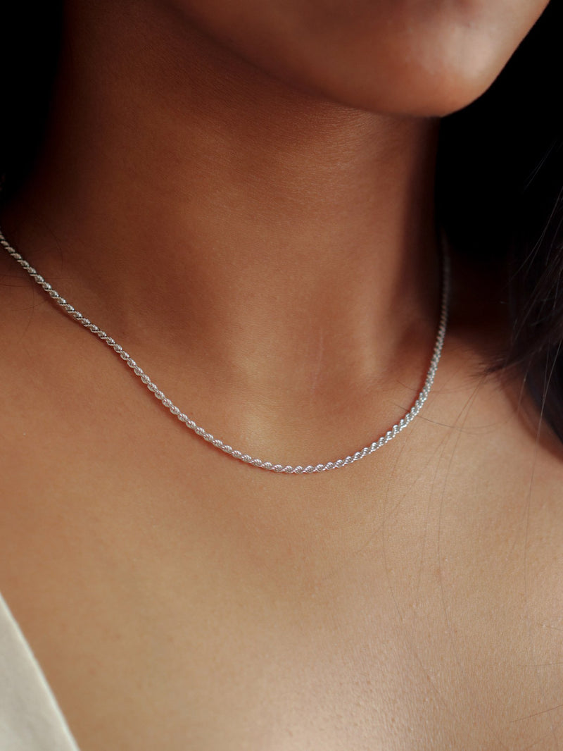 Twist Rope Necklace (Silver)