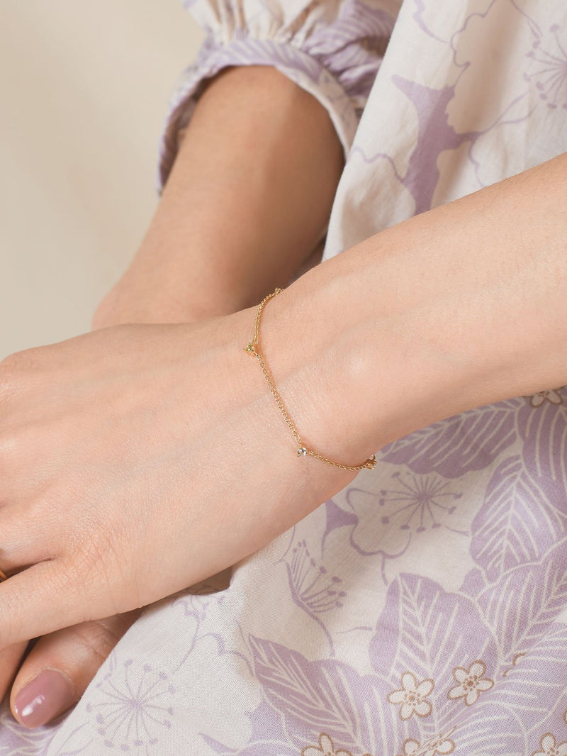 Maddie Bracelet - Peridot (Champagne Gold)