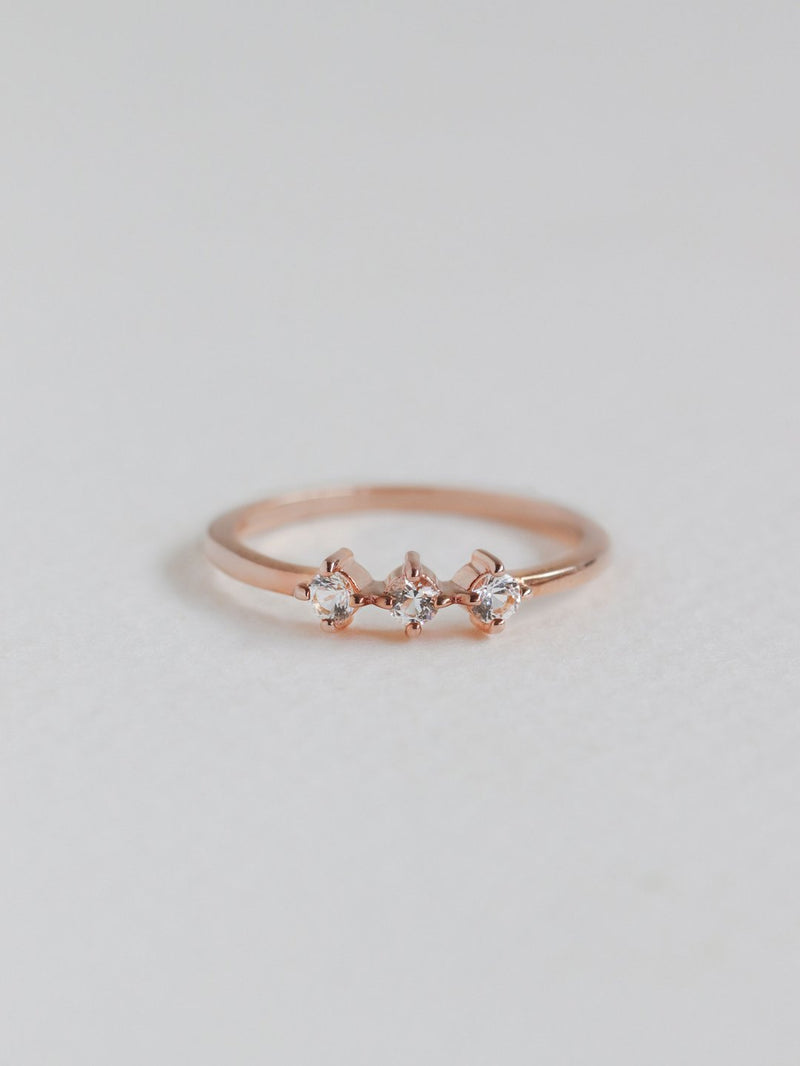 Mae Ring - White Topaz (Rose Gold)