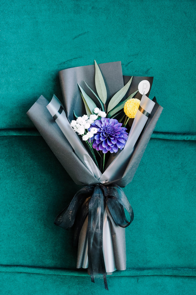Pompon Dahlias Paper Flower Bouquet