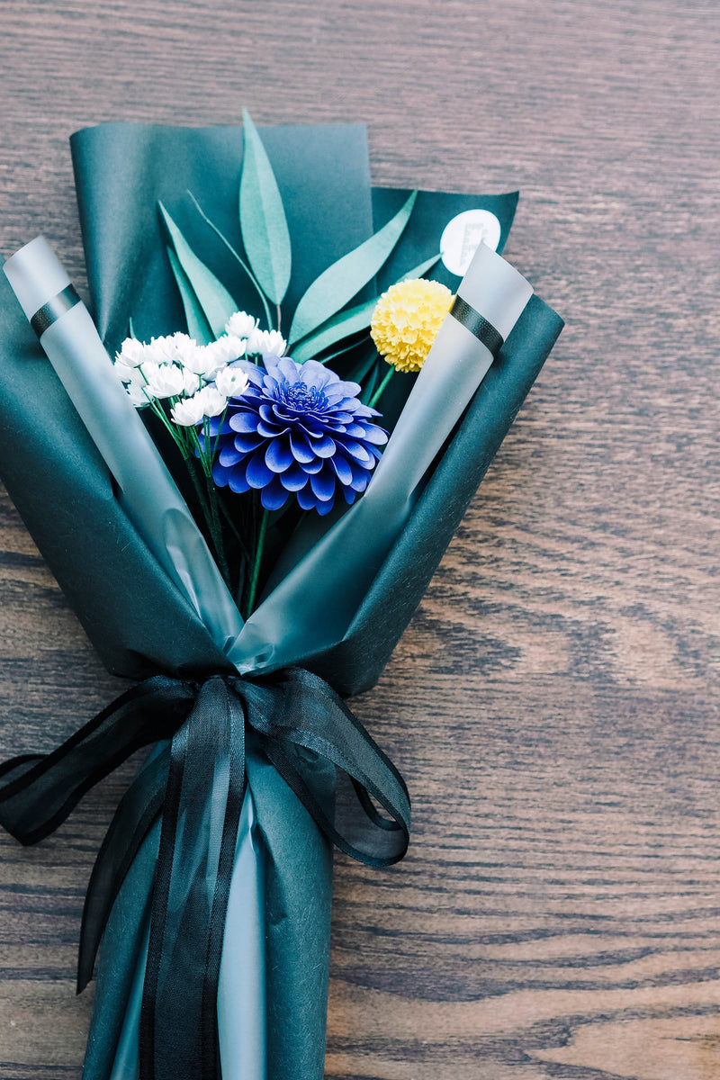 Pompon Dahlias Paper Flower Bouquet