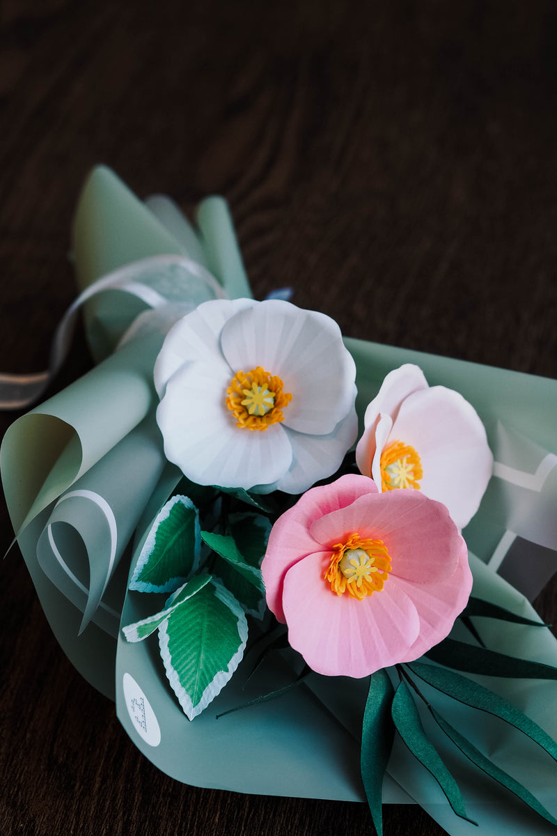 Poppies Paper Flower Bouquet