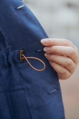 Custom Linen Safari Shacket - Royal Blue