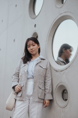 Custom Linen Safari Shacket - Cadet Grey