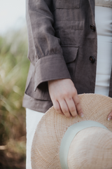Custom Linen Safari Shacket - Espresso Brown