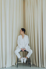 Seets Linen Work Pants - Frost White