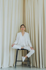 Seets Linen Work Jacket - Frost White