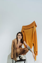 Sherlyn Linen Casual Blazer - Squash