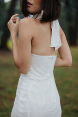 Jasmine Mermaid Dress - Caramel Stripes