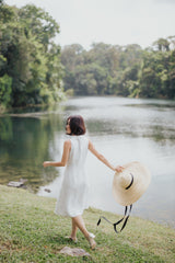 Jasmine Collared A Line Dress - White