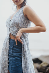 Shan Tailored High-Waisted Shorts - Indigo