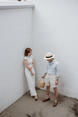 Lyn Flare Wool Relaxed Pants - Frost White