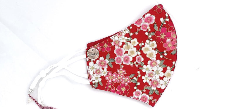 Red Cherry Blossom Mask