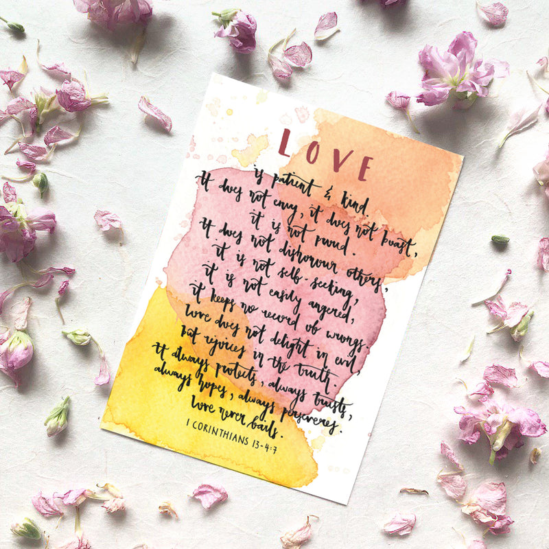Love Series Inspirational Postcards - Set of 4