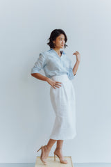 Chloe Linen Pegged Skirt